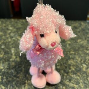 2005 Ty Pinky Poo Keychain or Bag Charm Beanie Baby Pink Poodle